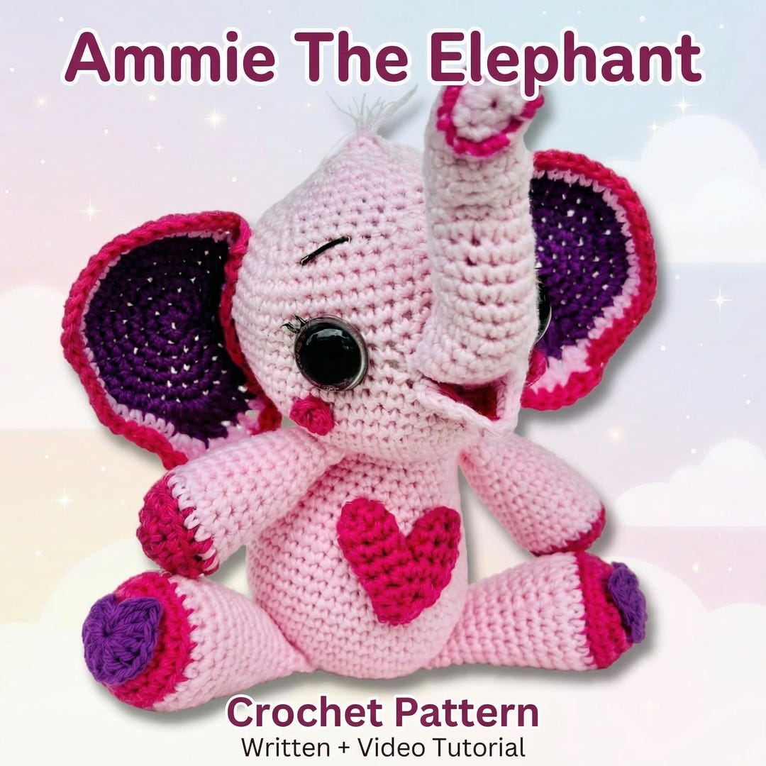 Elephant Amigurumi Crochet Pattern – Beginner Plush Toy Tutorial (PDF ...