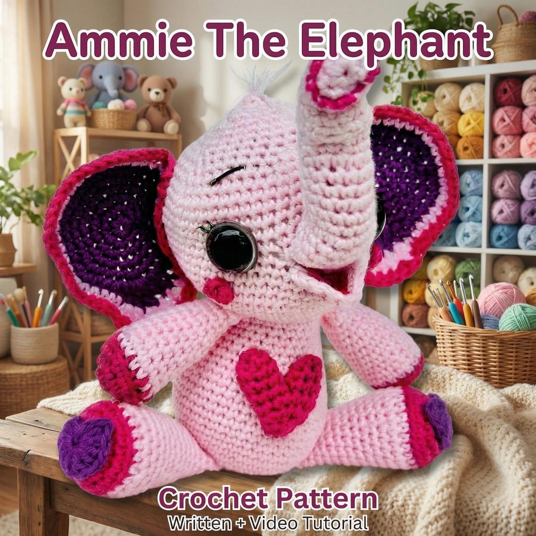 Elephant Crochet Pattern PDF | Easy Elephant Amigurumi | Beginner ...