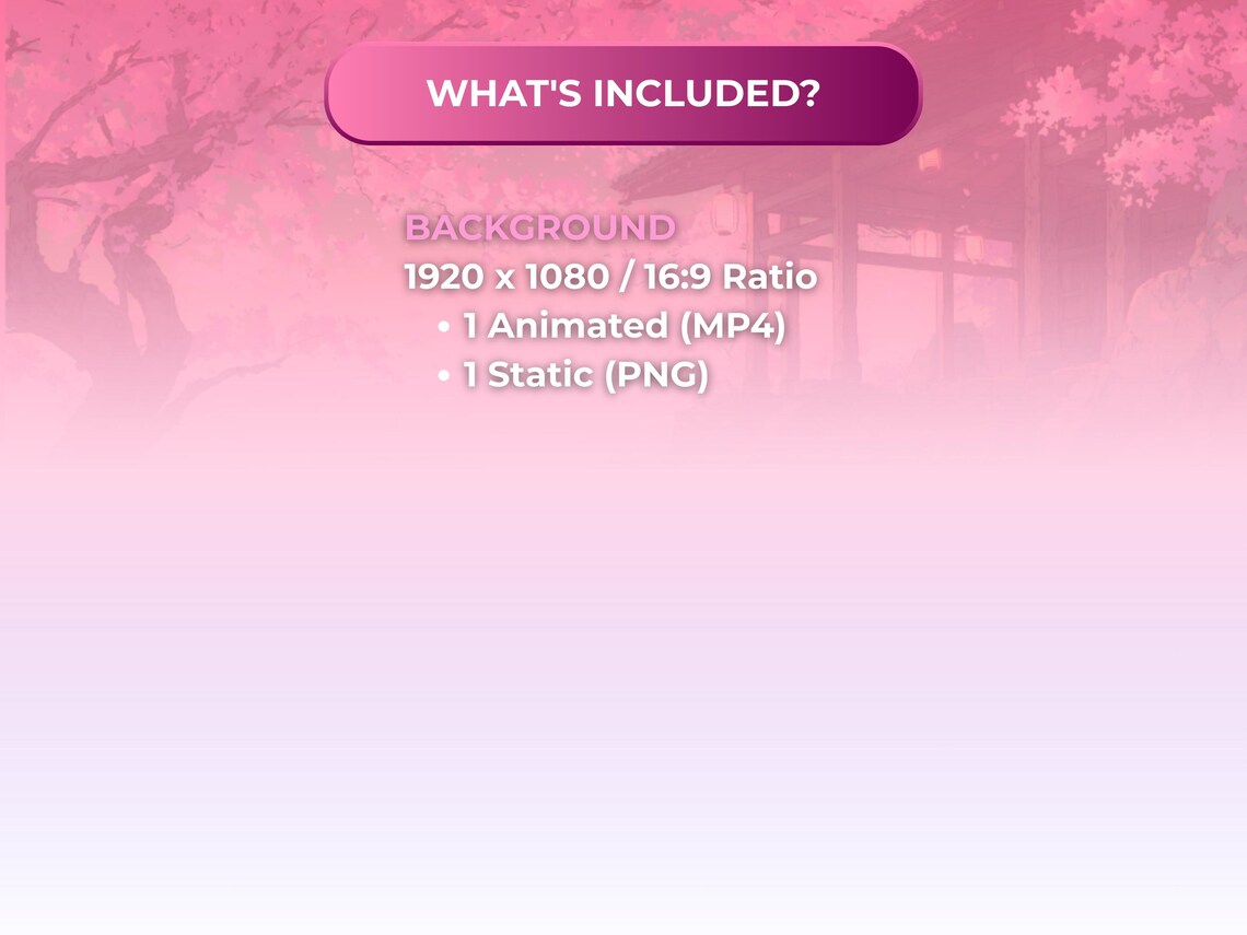 Animated Pink Background Sakura Overlay Twitch Sakura Stream Vtuber ...