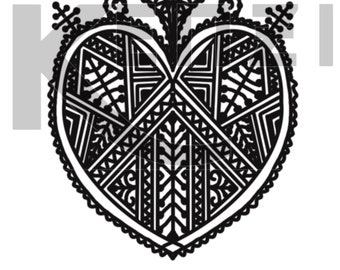 Henna Mehndi Heart Cricut Cut SVG and PNG