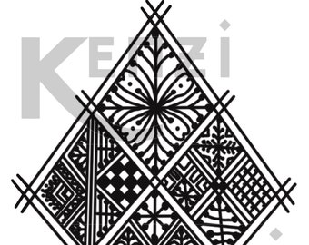 Moroccan Henna Mehndi Diamond Handdrawn Design Cricut Cut SVG and PNG