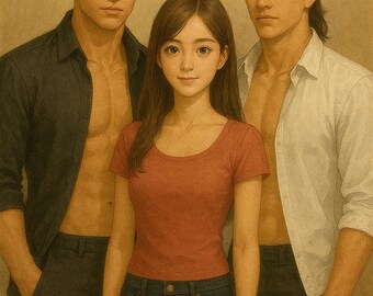 A love triangle involving three people.