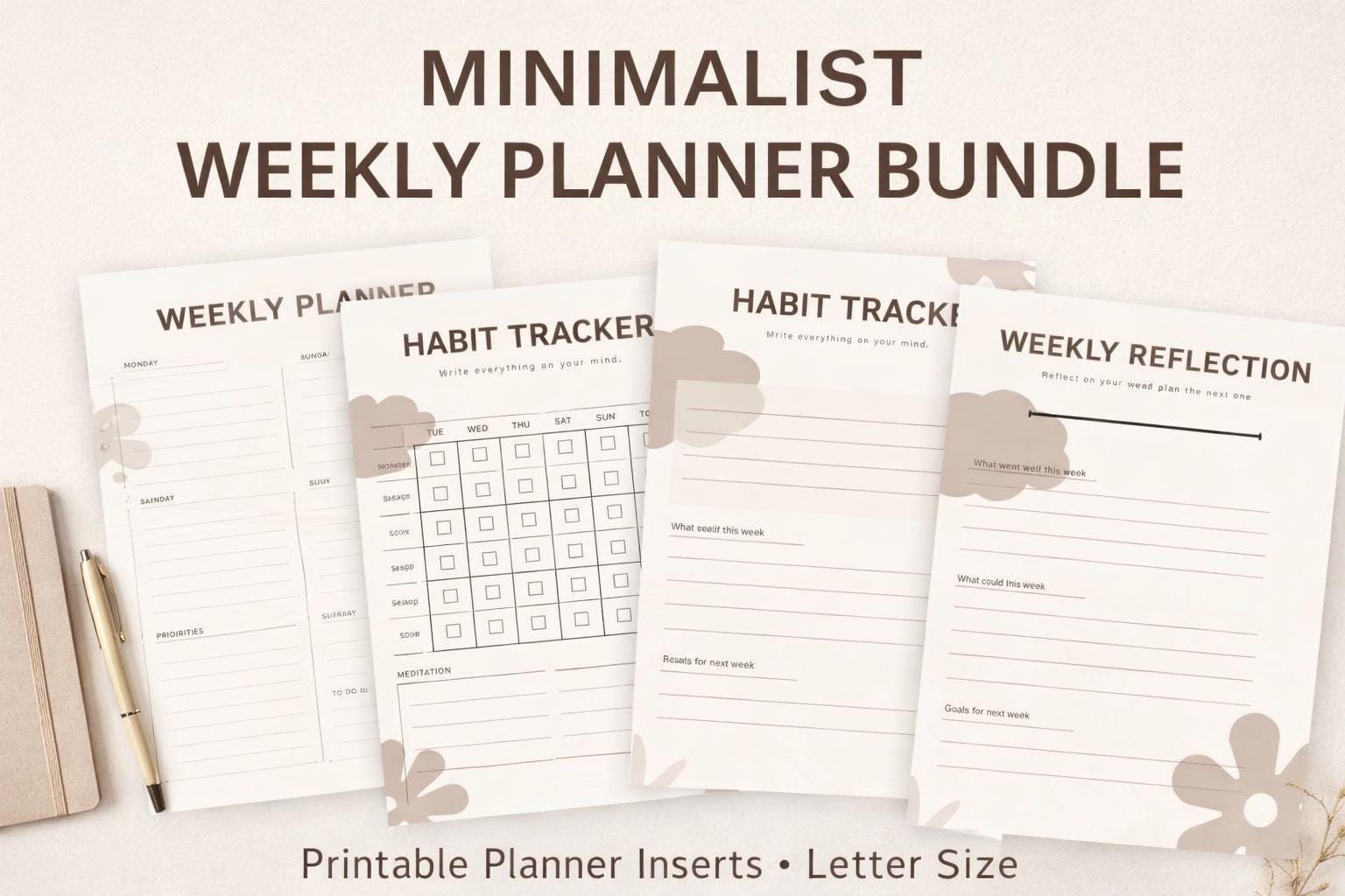 Weekly Reset Planner Printable | Habit Tracker | Brain Dump | Weekly ...