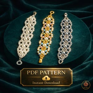Elegant Seed Bead Cuff Bracelet PDF Pattern Bundle (Instant Download)