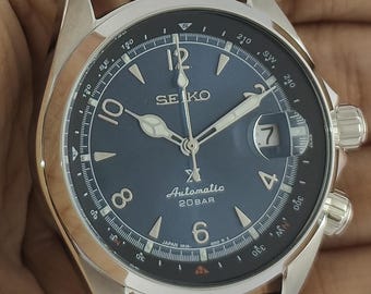 Vintage Seiko Prospex Alpinist Automatic Blue Dial "Rock Face"  Men's Watch Serviced