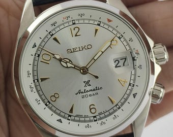 Vintage Seiko Prospex Alpinist Automatic Silver Dial "Rock Face"  Men's Watch Serviced