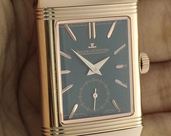 Vintage Jaeger LeCoultre Reverso Tribute  Men's Watch: Black Dial, Stainless Steel, All Working