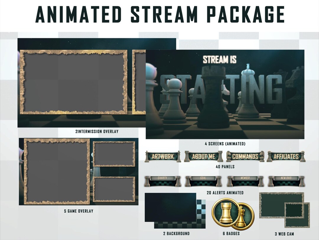 Buy Animated Royale Chess Stream Overlay Package – Twitch, Youtube ...
