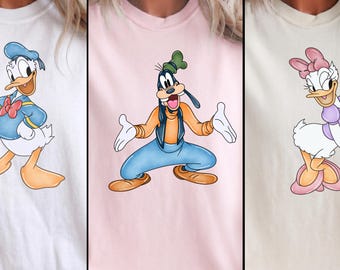 Donald Duck Family Shirt, Matching Family Vacation Shirts, Daisy Duck Character Tee, Family Trip Shirt, Mom Dad Kids Matching Outfit