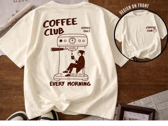 Comfort Colors® Coffee Club Shirt, Coffee Lover Gift, Retro Coffee Shirt, Coffee Club T-shirt, Foodie Shirt, Aesthetic Shirt, Trendy Tee
