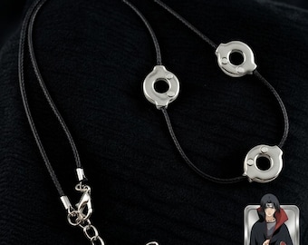Collar Uchiha Sharingan Asesino de Clanes, gargantilla de 3 eslabones, joyería de cosplay de anime, colgante de cadena, regalo unisex para fans.