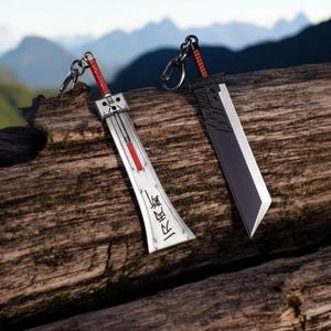 Final Fantsy VII Buster Sword-nyckelring, Cloud Strife-nyckelring, FF7 Remake-svärdberlock, spelcosplaytillbehör som gåva