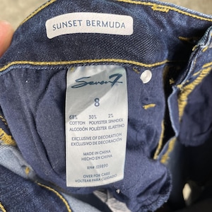 Seven 7 Damshorts med slitna jeans, mellantvättad, 29 (storlek 8), vintagestil | AD0032 bild 10
