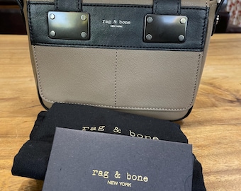 Rag & Bone Tan and Black Mini Pilot Shoulder Bag Vegetable-tanned Leather New With Tags/New York Vibes/Genuine leather