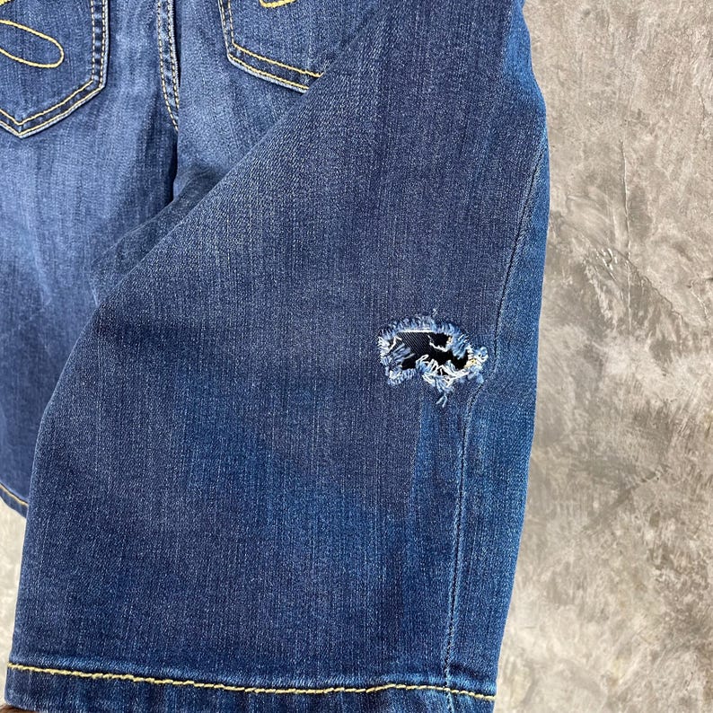 Seven 7 Damshorts med slitna jeans, mellantvättad, 29 (storlek 8), vintagestil | AD0032 bild 6