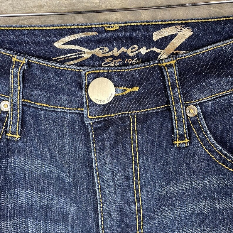 Seven 7 Damshorts med slitna jeans, mellantvättad, 29 (storlek 8), vintagestil | AD0032 bild 3