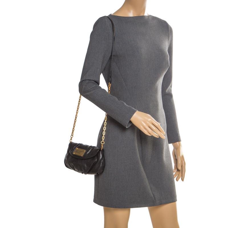 Marc Jacobs Classic Q Karlie Leather Crossbody Bag With Gold Chain