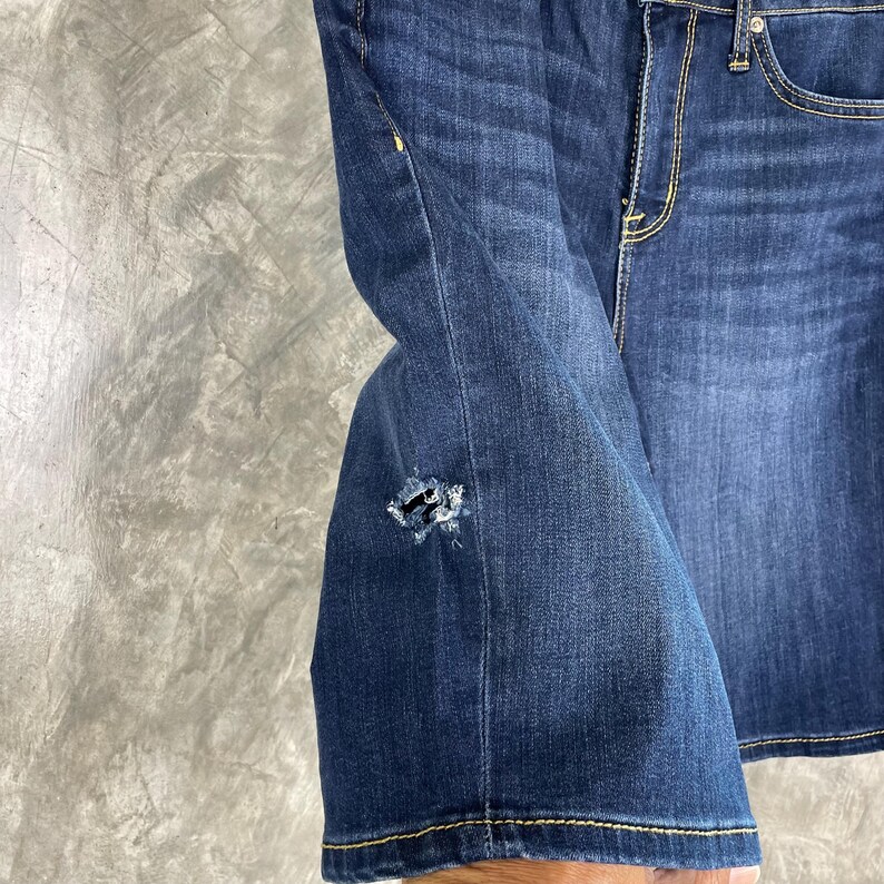 Seven 7 Damshorts med slitna jeans, mellantvättad, 29 (storlek 8), vintagestil | AD0032 bild 5