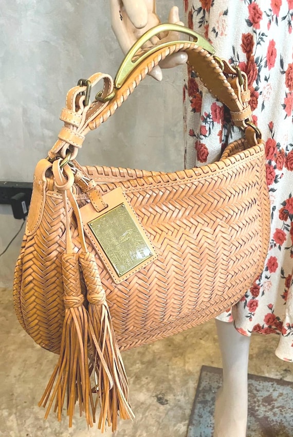 Ralph Lauren Purple Label Braided Leather Hobo Bag - Made in Italy