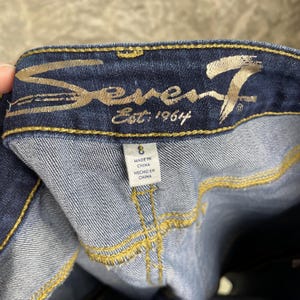 Seven 7 Damshorts med slitna jeans, mellantvättad, 29 (storlek 8), vintagestil | AD0032 bild 9