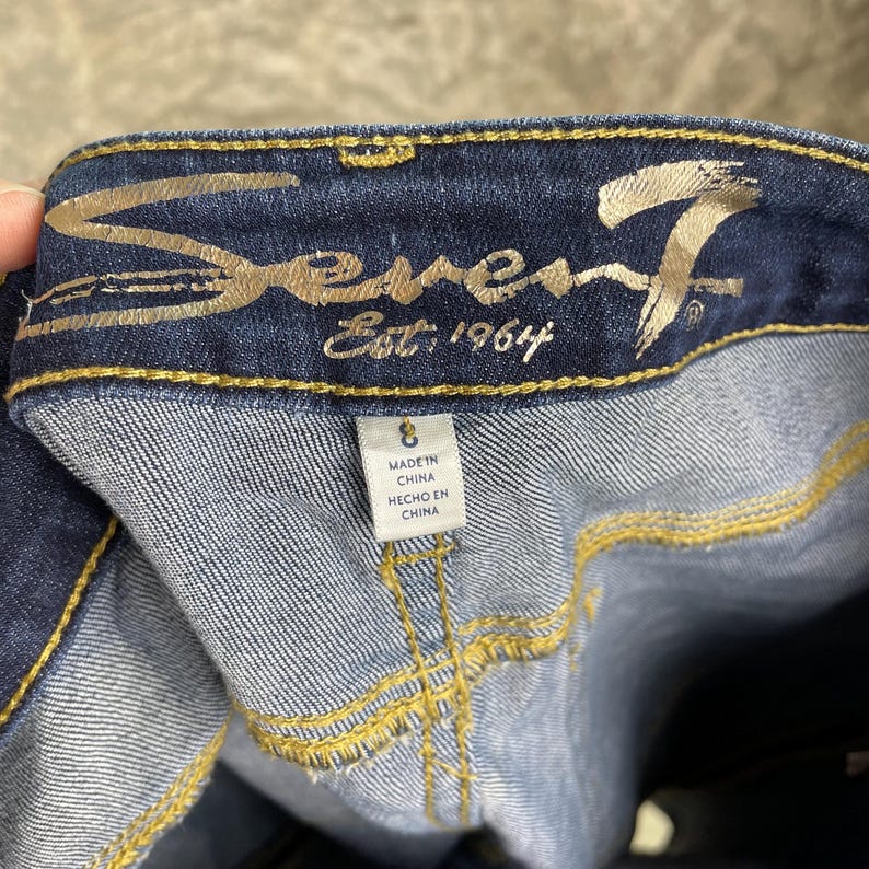 Seven 7 Damshorts med slitna jeans, mellantvättad, 29 (storlek 8), vintagestil | AD0032 bild 9