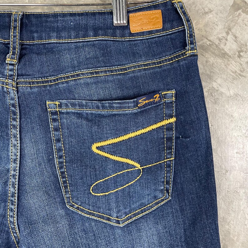 Seven 7 Damshorts med slitna jeans, mellantvättad, 29 (storlek 8), vintagestil | AD0032 bild 7