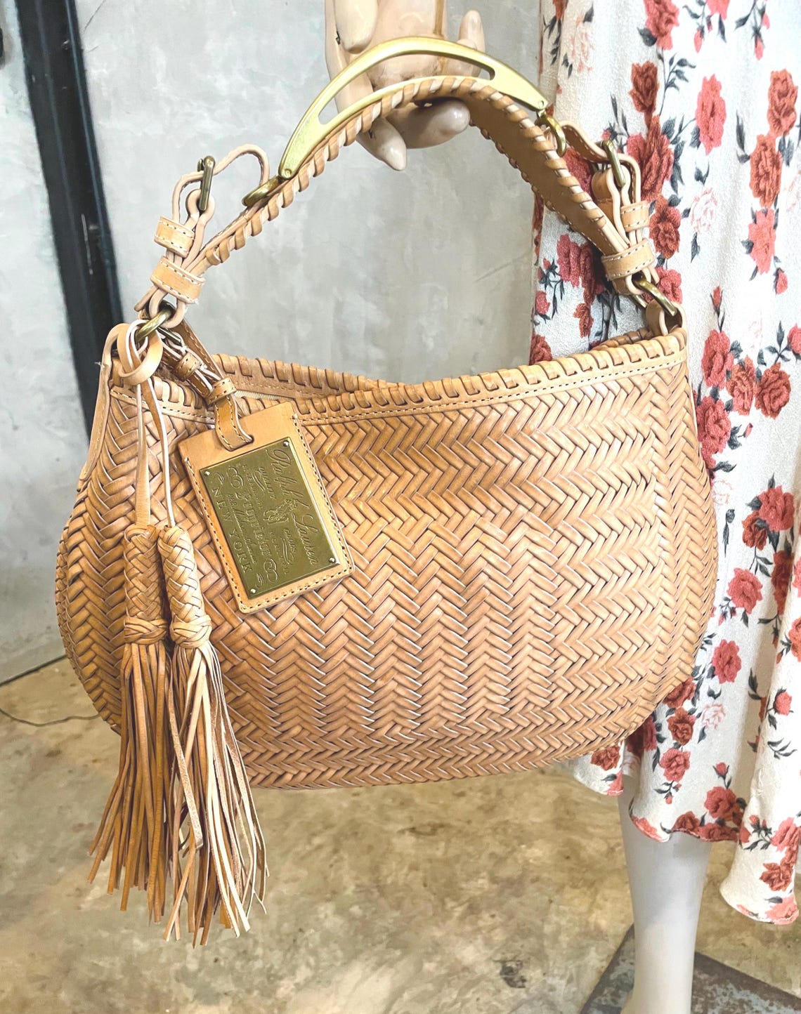 Ralph Lauren Purple Label Braided Leather Hobo Bag - Made in Italy, photo 2 sur 5