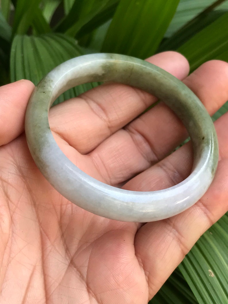 58.6 mm Forest Green with Lavender Milky deals White Authentic Untreated Burmese Grade A Jadeite Bangle/ AJ003