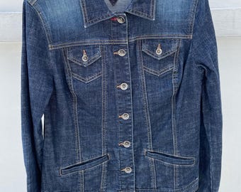 Tommy Hilfiger Jeansjacka: USA Flag Patch, Nitar, Mörktvättad