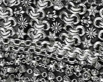 925 sterling silver cross bracelet,vintage Gothic couple bracelet,CH minimalist single-layer chain, neutral punk jewelry,birthday party gift