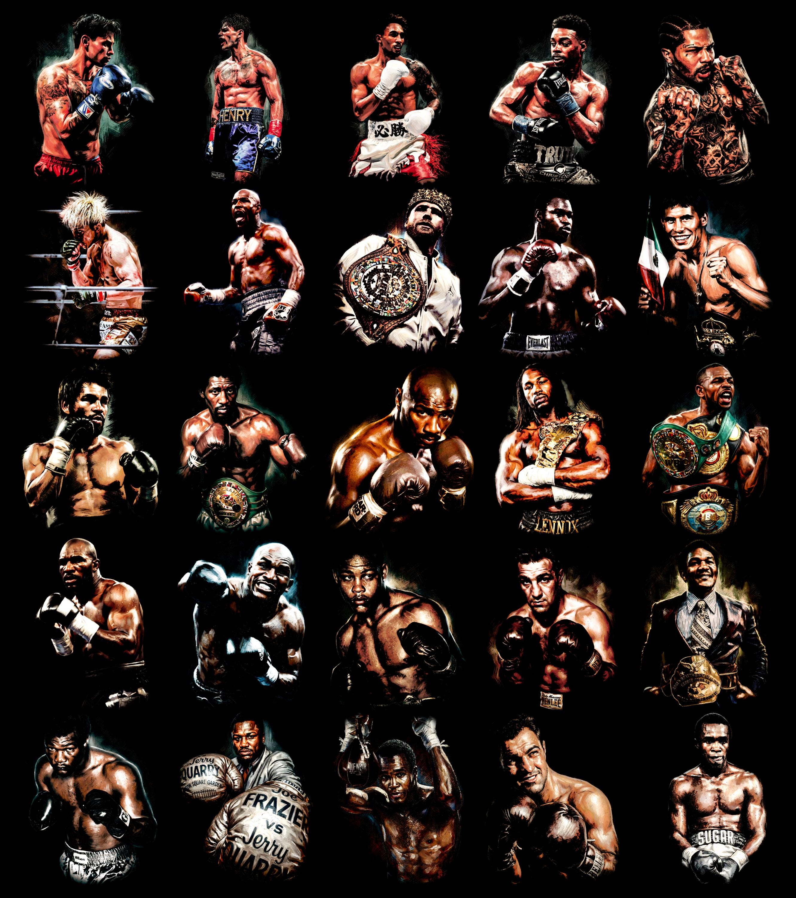 50 Halftone Boxing Designs A2 A3 A4 | Vintage Boxing Graphic PNG Bundle ...