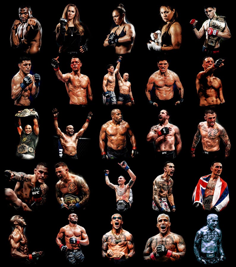 90 Halftone MMA Designs A2 A3 A4 | Mixed Martial Arts Fighter PNG ...