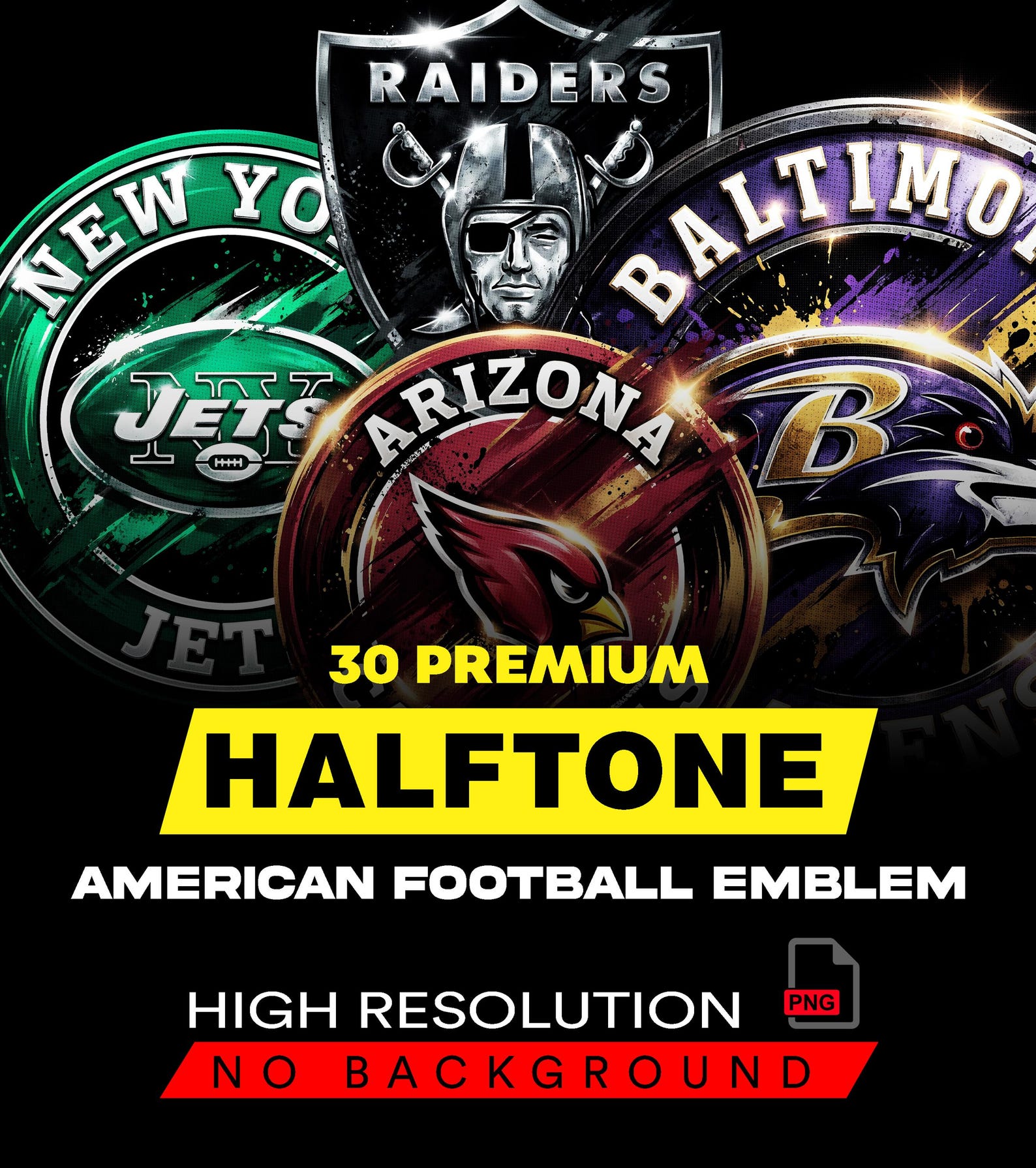 30+ American Football Emblem Designs A2 A3 A4 | Vintage Sports Badge ...