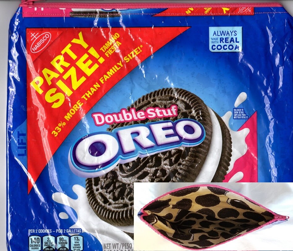 Party Size Oreo Chocolate Double Stuf Cookie Upcycled Zippered Etsy Norway