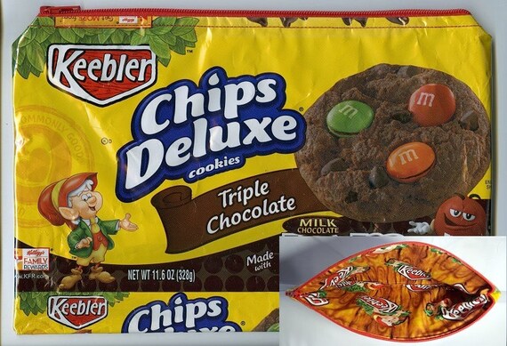 Keebler Triple Chocolate Chips Deluxe Cookie Upcycled Zippered Etsy