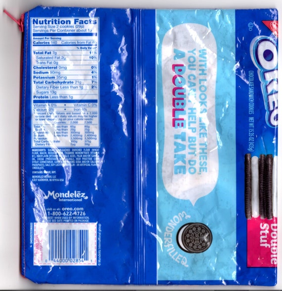 Oreo Double Stuf Cookie Upcycled Zippered Bag Etsy Oreo Double Stuf Cookie Upcycled Zippered Bag Etsy