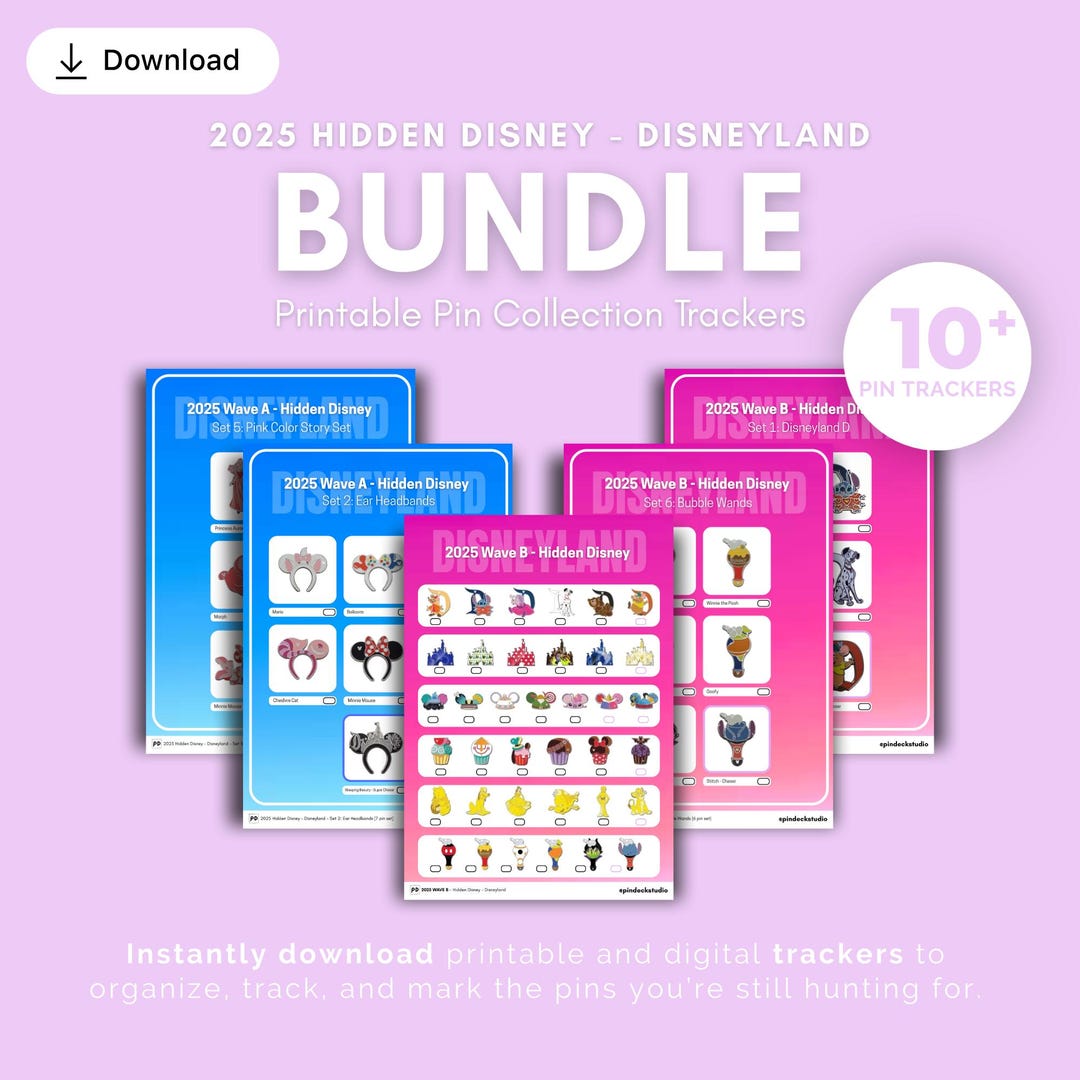 Hidden Pin Tracker Bundle 2025 DL | 25+ Pin Set Checklists | Pin ...