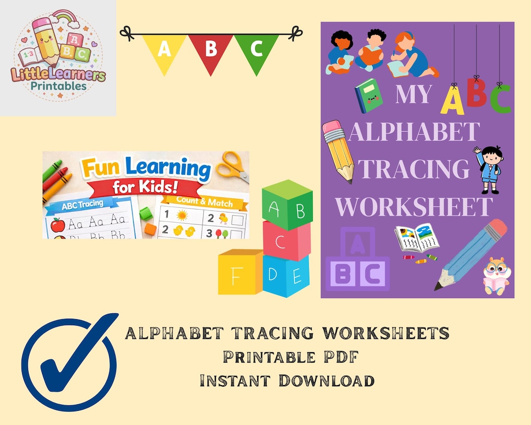 Alphabet Tracing Worksheet Printable | Preschool Learning Activity ...