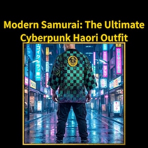 Kimono-Bademantel mit türkisfarbenem Schachbrettmuster | Geometrisches Grunge-Panel