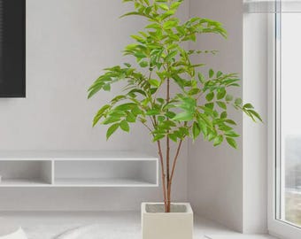 Modern Artificial Indoor Tree| Realistic Green Houseplant Decor