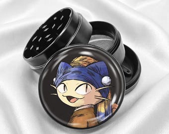 Cat with a Pearl Earring 4-Piece Metal Vanilla Spices Grinder Gift