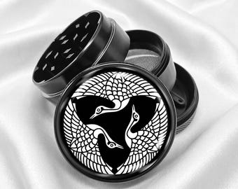 Japanese Crane Crest 4-Piece Metal Vanilla Spices Grinder Gift