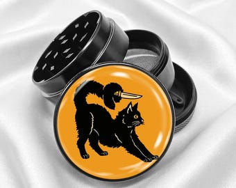 Threat From the Black Cat 4-Piece Metal Vanilla Spices Grinder Gift