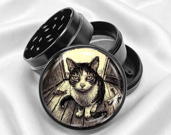The Cat's Harvest 4-Piece Metal Vanilla Spices Grinder Gift