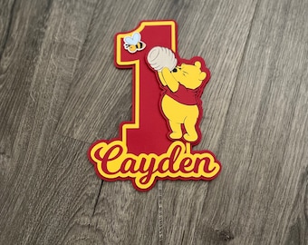 Winnie the Pooh Cake Topper. WInnie The Pooh Cake Topper. Happy Birthday Sign. Baby Shower. Centerpiece Decorations.