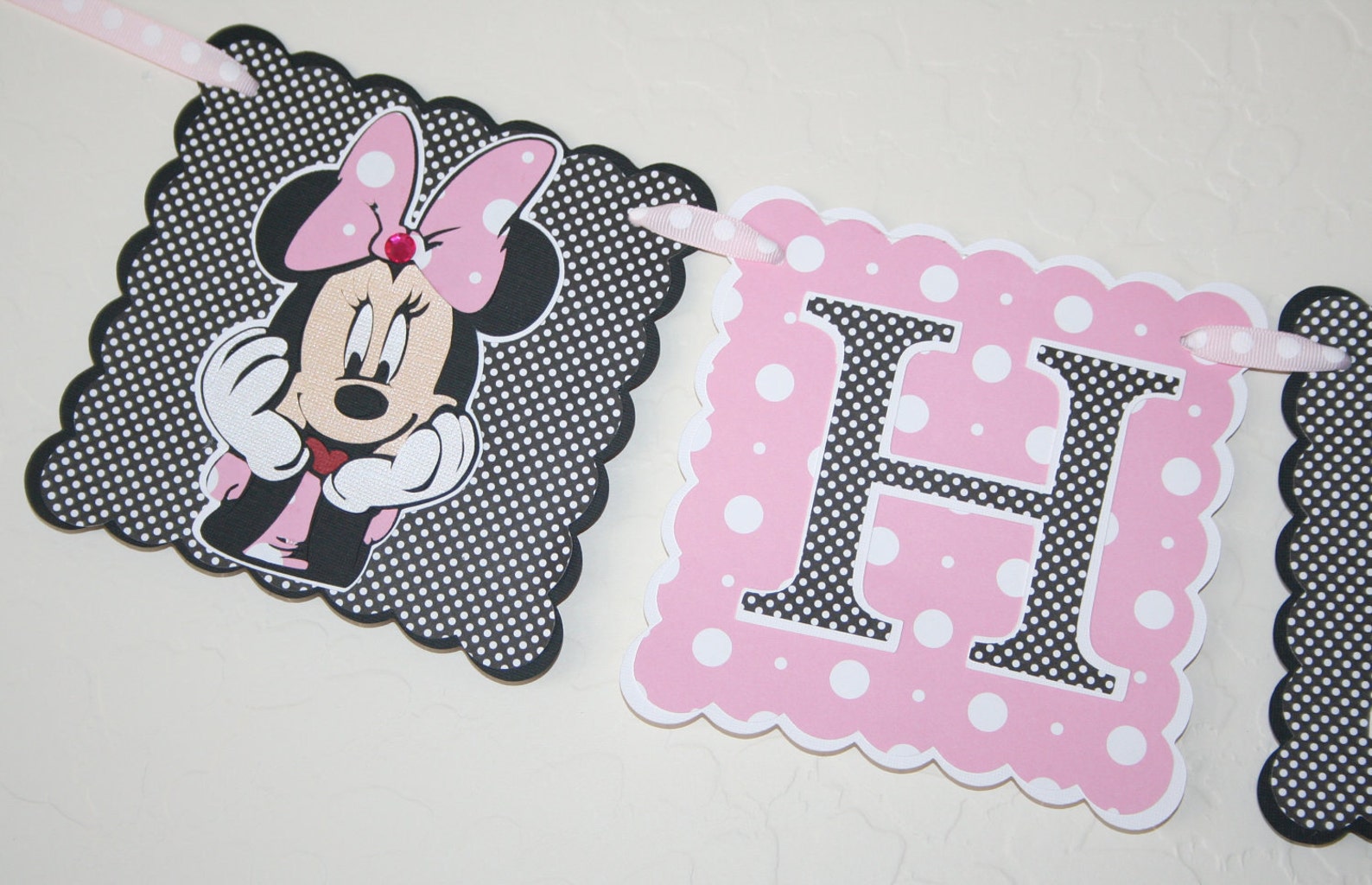 Minnie Mouse Birthday Banner Party Decoration HAPPY | Etsy