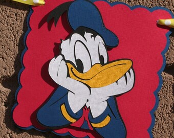 Donald Duck "I am 1" or any age you would like. Birthday Banner / Photo Prop, Birthday Party Sign, Partyware, Party Decoration