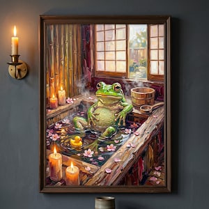 Onsen Frog Art - Etsy