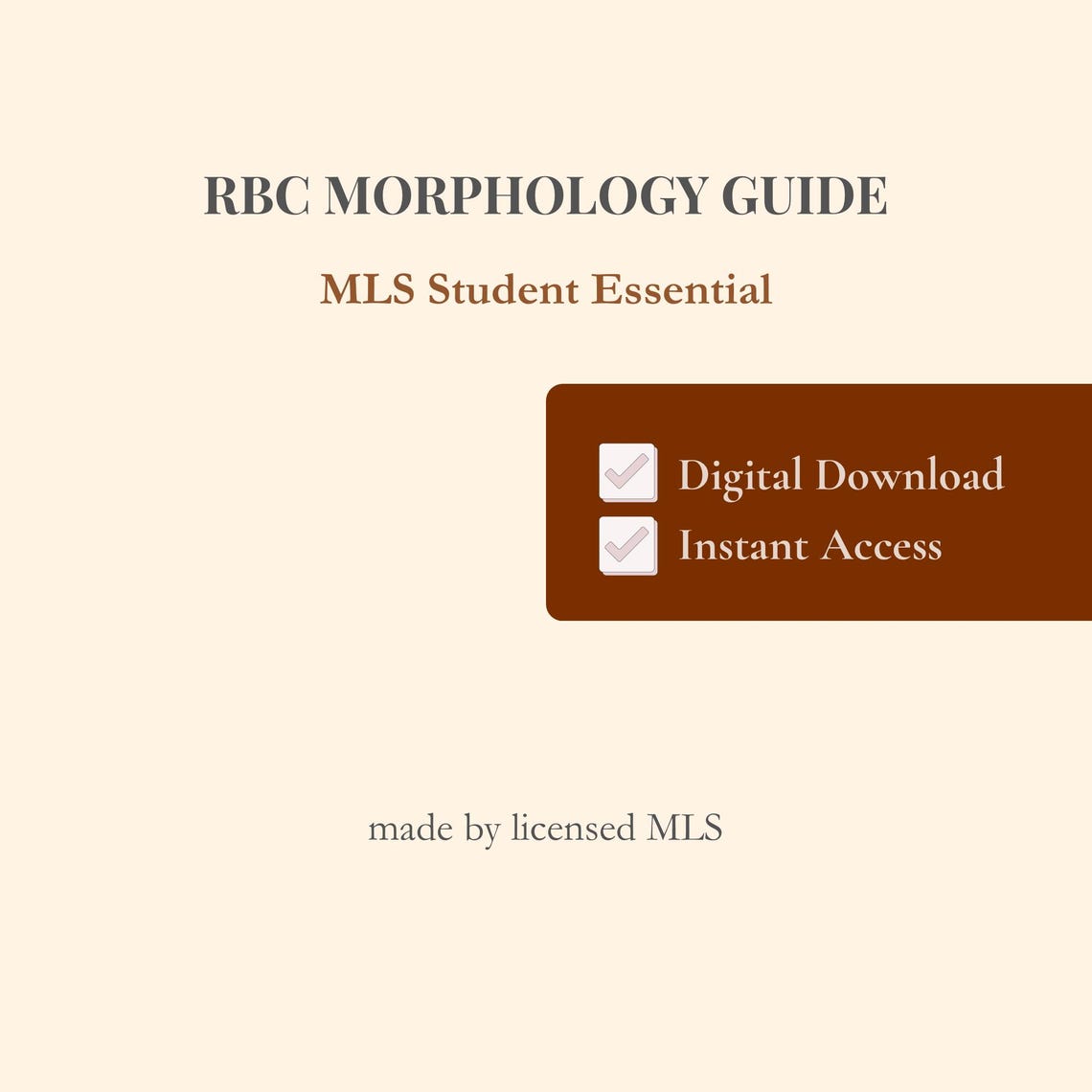 Red Blood Cell (RBC) Morphology Quick Guide for MLS Students ...