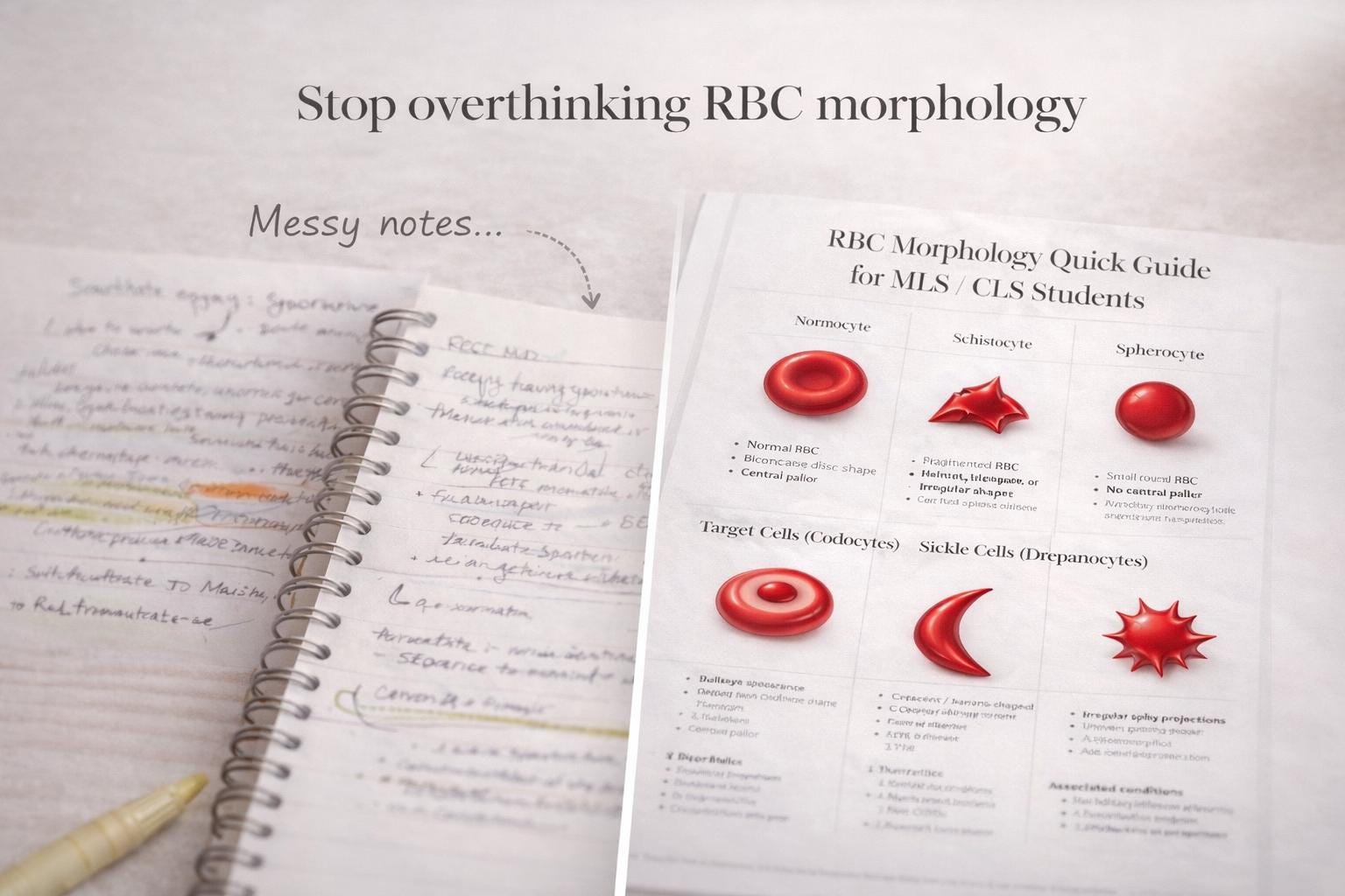 Red Blood Cell (RBC) Morphology Quick Guide for MLS Students ...